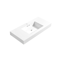BSL40SINK 39.5" X 18.5" KUBEBATH BLISS WHITE REINFORCED ACRYLIC COMPOSITE SINK WITH OVERFLOW