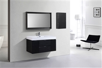 BSL48-BK Bliss 48" Black Wall Mount Modern Bathroom Vanity