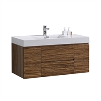 BSL48-GCN Bliss 48" High Glossy Chestnut Wall Mount Modern Bathroom Vanity