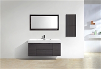 BSL48-GO Bliss 48" Gray Oak Wall Mount Modern Bathroom Vanity
