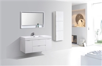 BSL48-GW Bliss 48" Gloss White Wall Mount Modern Bathroom Vanity