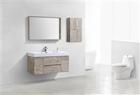 BSL48-NW Bliss 48" Nature Wood Wall Mount Modern Bathroom Vanity