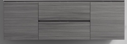 BSL48-VAG-Cabinet Bliss 48" Vulcan Ash Grey Wall Mount Modern Bathroom Cabinet only (no counter top no sink)