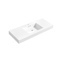 BSL48SINK 47.25" X 18.5" KUBEBATH BLISS WHITE REINFORCED ACRYLIC COMPOSITE SINK WITH OVERFLOW