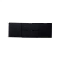 BSL60D-BK-Cabinet Bliss 60" Black Wood Wall Mount Double Sink Modern Bathroom Cabinet only (no counter top no sink)