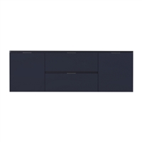 BSL60D-Blue-Cabinet Bliss 60" Blue Wall Mount Double Sink Modern Bathroom Cabinet only (no counter top no sink)