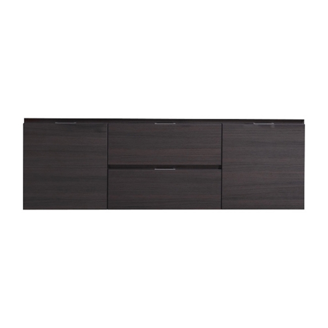 BSL60D-GO-Cabinet Bliss 60" Gray Oak Wood Wall Mount Double Sink Modern Bathroom Cabinet only (no counter top no sink)