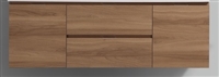 BSL60D-HO-Cabinet Bliss 60" Honey Oak Wood Wall Mount Double Sink Modern Bathroom Cabinet only (no counter top no sink)