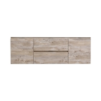 BSL60D-NW-Cabinet Bliss 60" Nature Wood Wall Mount Double Sink Modern Bathroom Cabinet only (no counter top no sink)