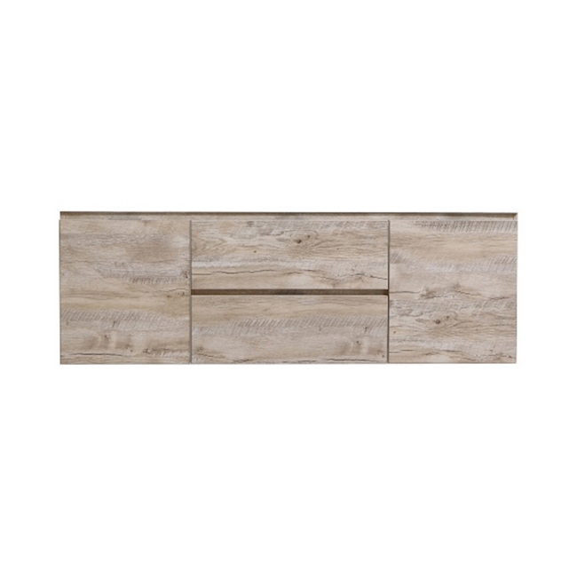 BSL60D-NW-Cabinet Bliss 60" Nature Wood Wall Mount Double Sink Modern Bathroom Cabinet only (no counter top no sink)