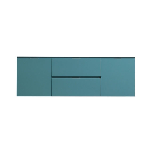BSL60D-TG-Cabinet Bliss 60" Teal Green Wood Wall Mount Double Sink Modern Bathroom Cabinet only (no counter top no sink)
