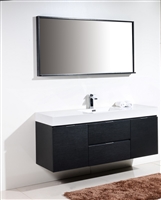 BSL60S-BK Bliss 60" Black Wall Mount Single Sink Modern Bathroom Vanity-