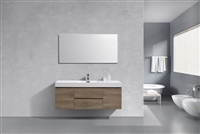 BSL60S-BTN Bliss 60" Butternut Wall Mount Single Sink Modern Bathroom Vanity-
