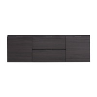 BSL60S-GO-Cabinet Bliss 60" Gray Oak Wood Wall Mount Single Sink Modern Bathroom Cabinet only (no counter top no sink)