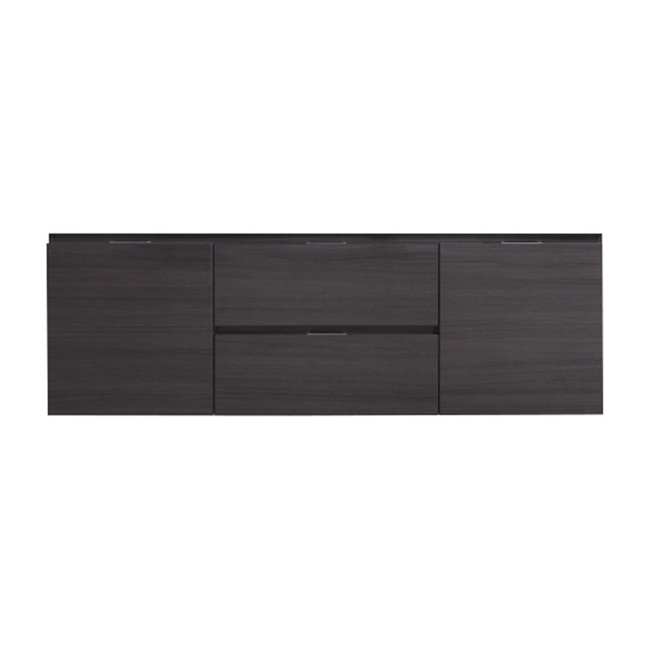 BSL60S-GO-Cabinet Bliss 60" Gray Oak Wood Wall Mount Single Sink Modern Bathroom Cabinet only (no counter top no sink)