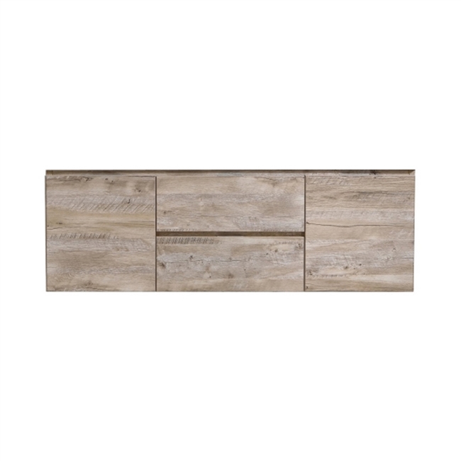 BSL60S-NW-Cabinet Bliss 60" Nature Wood Wall Mount Single Sink Modern Bathroom Cabinet only (no counter top no sink)