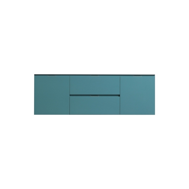 BSL60S-TG-Cabinet Bliss 60" Teal Green Wood Wall Mount Single Sink Modern Bathroom Cabinet only (no counter top no sink)