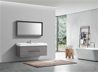 BSL60S-VAG Bliss 60" Vulcan Ash Grey Wall Mount Single Sink Modern Bathroom Vanity-