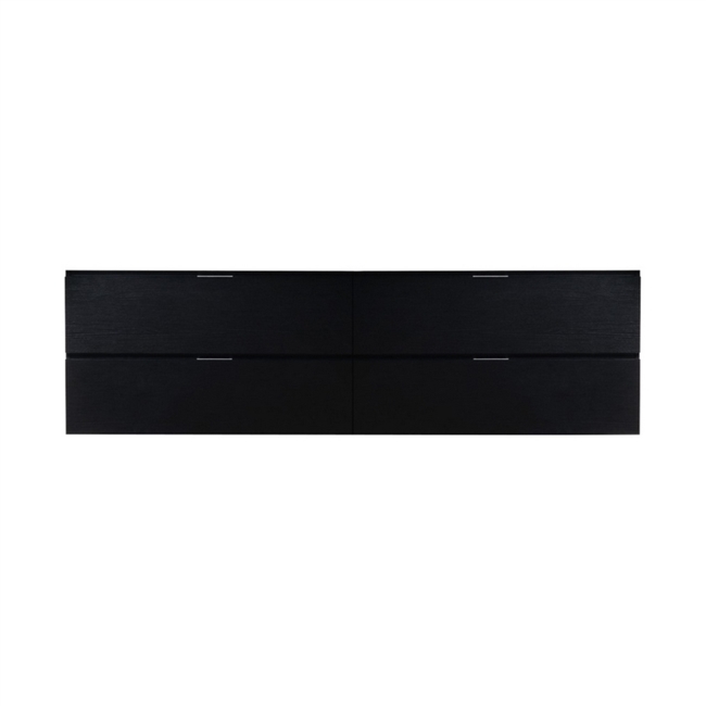 BSL72-BK-Cabinet Bliss 72" Black Wood Wall Mount Double Sink Modern Bathroom Cabinet only (no counter top no sink)