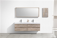 BSL72-NW Bliss 72" Nature Wood Wall Mount  Double Sink Modern Bathroom Vanity