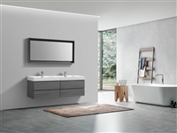 BSL72-VAG Bliss 72" Vulcan Ash Grey Wood Wall Mount  Double Sink Modern Bathroom Vanity