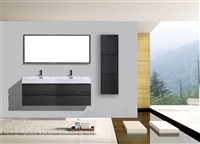BSL80-GO Bliss 80" Gray Oak Wood Wall Mount  Double Sink Modern Bathroom Vanity