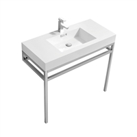 CH40 Haus 40" Stainless Steel Console w/ White Acrylic Sink - Chrome