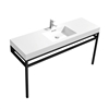 KHAUS60S-BK Haus 60" Single Sink Stainless Steel Console w/ White Acrylic Sink - Matte Black -