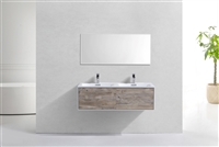 D48NW Divario 48" Nature Wood Wall Mount Modern Bathroom Vanity