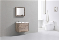 DL30-NW DeLusso 30" Nature Wood Wall Mount Modern Bathroom Vanity