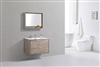 DL36-NW DeLusso 36" Nature Wood Wall Mount Modern Bathroom Vanity