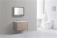 DL36-NW DeLusso 36" Nature Wood Wall Mount Modern Bathroom Vanity