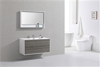 DL48S-HG DeLusso 48" Single Sink Ash Gray Wall Mount Modern Bathroom Vanity