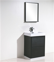 FMB24-BK Bliss 24" Black Floor Mount Modern Bathroom Vanity