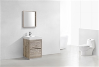 FMB24-NW Bliss 24" Nature Wood Floor Mount Modern Bathroom Vanity