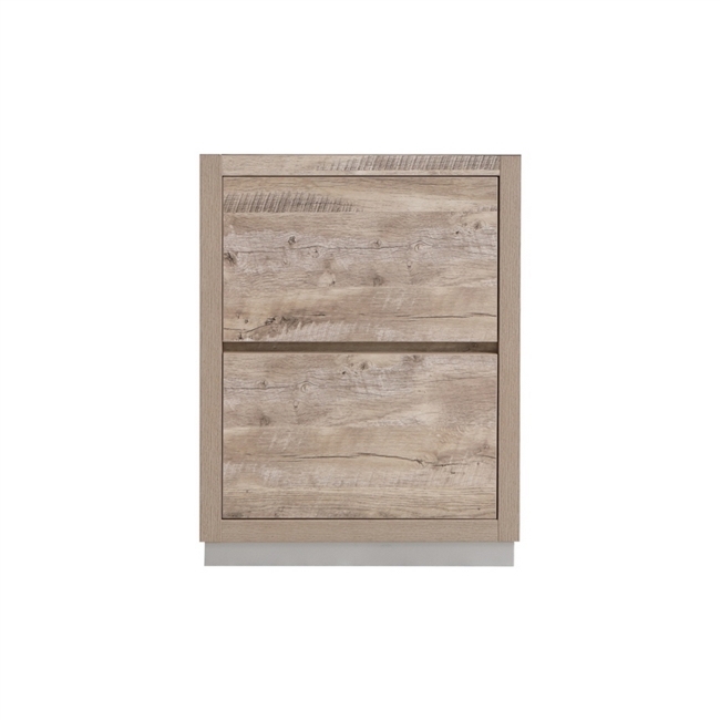FMB24-NW-Cabinet Bliss 24" Nature Wood Floor Mount Modern Bathroom Cabinet only (no counter top no sink)
