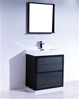 FMB30-GO Bliss 30" Grey Oak Floor Mount Modern Bathroom Vanity-