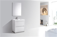 FMB30-GW Bliss 30" Gloss White Floor Mount Modern Bathroom Vanity-