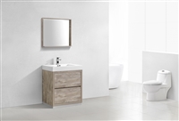 FMB30-NW Bliss 30" Nature Wood Floor Mount Modern Bathroom Vanity-