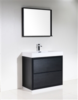 FMB36-BK Bliss 36" Black Wood Floor Mount Modern Bathroom Vanity