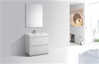 FMB36-GW Bliss 36" Gloss White Floor Mount Modern Bathroom Vanity