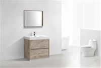 FMB36-NW Bliss 36" Nature Wood Floor Mount Modern Bathroom Vanity