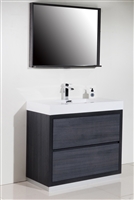 FMB40-GO Bliss 40" Gray Oak Floor Mount Modern Bathroom Vanity