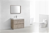 FMB40-NW Bliss 40" Nature Wood Floor Mount Modern Bathroom Vanity