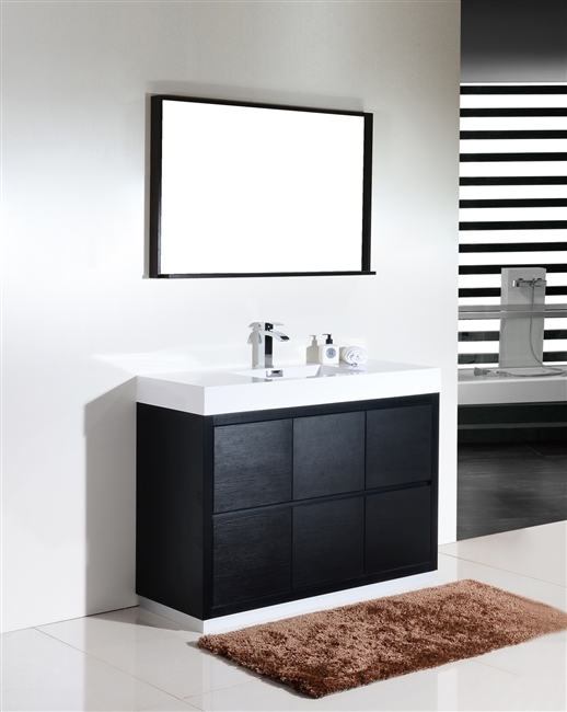 FMB48-BK Bliss 48" Black Floor Mount Modern Bathroom Vanity