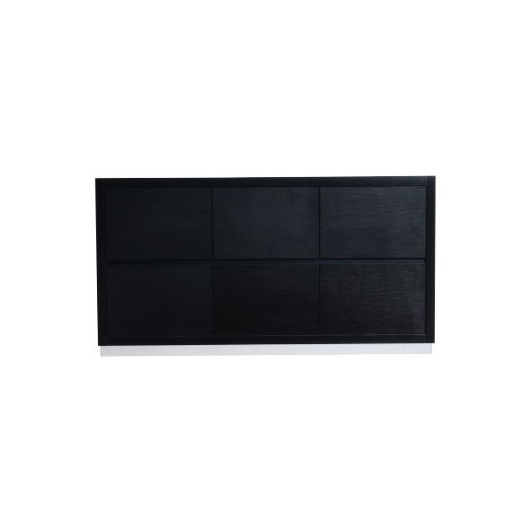 FMB60S-BK-Cabinet Bliss 60" Black Wood Floor Mount Modern Bathroom Cabinet only (no counter top no sink)