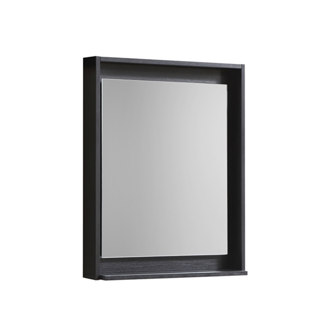 KB24BK-M 24" Wide Mirror w/ Shelf - Black