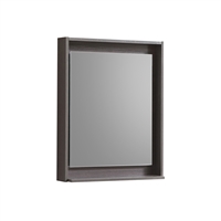 KB24GO-M 24" Wide Mirror w/ Shelf - Gray Oak