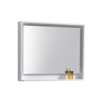 KB36HGW-M 36" Wide Mirror w/ Shelf - Gloss White |