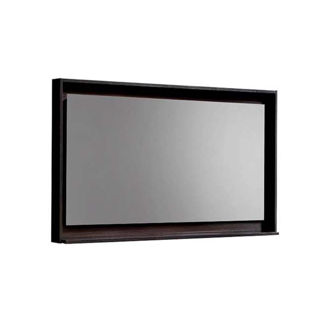 KB48HGGO-M 48" Wide Mirror w/ Shelf - High Gloss Gray Oak